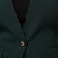 Green Single Breasted One Button Coat Jacket