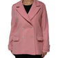 Pink Wool Double Breasted Blazer Coat Jacket