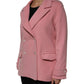 Pink Wool Double Breasted Blazer Coat Jacket