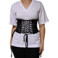 Black Cotton Waist LaceUp Strap Corset Belt