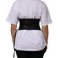 Black Cotton Waist LaceUp Strap Corset Belt