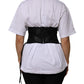 Black Cotton Waist LaceUp Strap Corset Belt