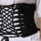 Black Cotton Waist LaceUp Strap Corset Belt
