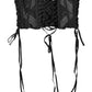 Black Cotton Waist LaceUp Strap Corset Belt
