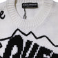 White Wool Knit Crew Neck Pullover Sweater