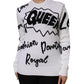White Wool Knit Crew Neck Pullover Sweater