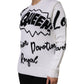 White Wool Knit Crew Neck Pullover Sweater