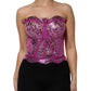 Pink Bustier Sleeveless Corset Blouse Top