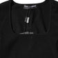 Black Square Neck Long Sleeves Pullover Top