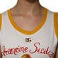 White Araneine Siciliane Sleeveless Tank Top