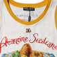 White Araneine Siciliane Sleeveless Tank Top