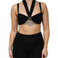 Black Cropped Viscose Halter Bustier Top