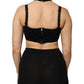 Black Cropped Viscose Halter Bustier Top