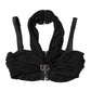 Black Cropped Viscose Halter Bustier Top
