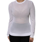 White Round Neck Long Sleeves Pullover Top