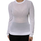 White Round Neck Long Sleeves Pullover Top