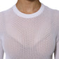 White Round Neck Long Sleeves Pullover Top