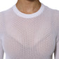 White Round Neck Long Sleeves Pullover Top