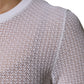 White Round Neck Long Sleeves Pullover Top