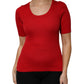 Red Round Neck Short Sleeves Pullover Top
