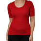 Red Round Neck Short Sleeves Pullover Top