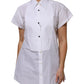 White Cotton Collared Short Sleeves Top