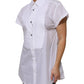 White Cotton Collared Short Sleeves Top