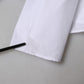 White Cotton Collared Short Sleeves Top