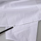 White Cotton Collared Short Sleeves Top
