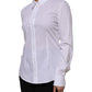 White Cotton Collared Long Sleeves Shirt Top