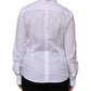 White Cotton Collared Long Sleeves Shirt Top