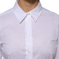 White Cotton Collared Long Sleeves Shirt Top