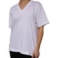 White Cotton Short Sleeves V-neck T-shirt