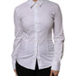 White Cotton Collared Long Sleeves Shirt Top