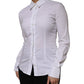 White Cotton Collared Long Sleeves Shirt Top