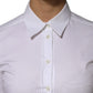 White Cotton Collared Long Sleeves Shirt Top