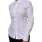 White Cotton Collared Long Sleeves Shirt Top