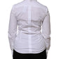 White Cotton Collared Long Sleeves Shirt Top