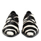 Black White Zebra Pony Fur Dress Shoes