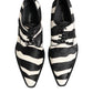 Black White Zebra Pony Fur Dress Shoes
