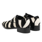 Black White Zebra Pony Fur Dress Shoes