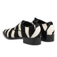 Black White Zebra Pony Fur Dress Shoes