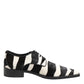 Black White Zebra Pony Fur Dress Shoes