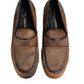Brown Loafers Leather Slip On Men Dress Shoes