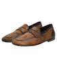 Brown Loafers Leather Slip On Men Dress Shoes
