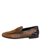 Brown Loafers Leather Slip On Men Dress Shoes