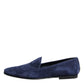 Blue Velvet DG Logo Loafers Formal Shoes