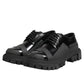 Black Patent Leather Trekking Derby Shoes