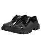 Black Patent Leather Trekking Derby Shoes