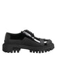 Black Patent Leather Trekking Derby Shoes